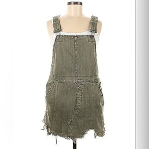Free People 100% Cotton Green Romper Dress | Size 0